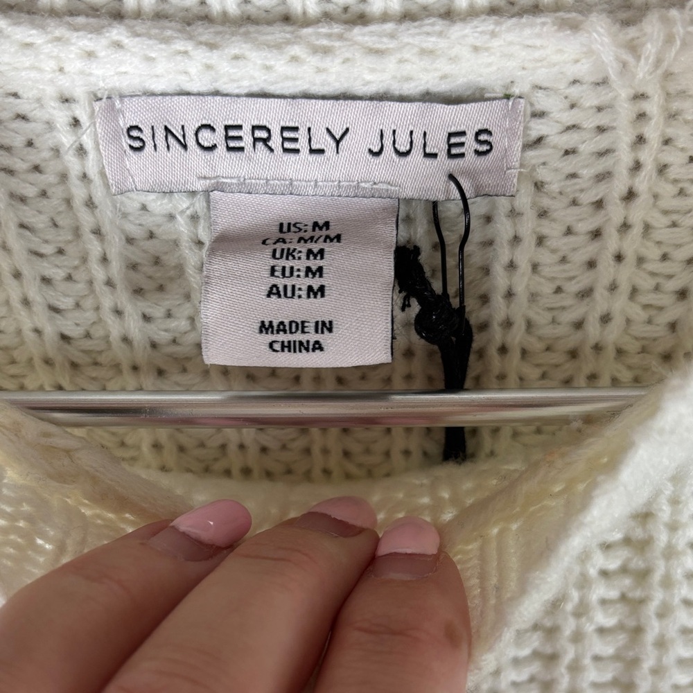 Sincerely Jules > New with Tag Color Block Cropped Sweater Medium - Picture 6 of 9